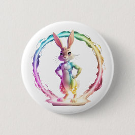 Badge Rond 5 Cm Jouer Bliss Bunny