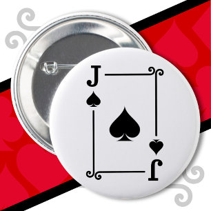 Badge Rond 5 Cm Jouer Cartes Costume Jack carte pique Jack carte