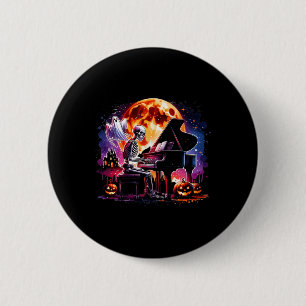 Badge Rond 5 Cm Jouer Piano Avec Fantôme Déplaisant Halloween Cost