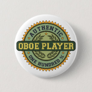 Badge Rond 5 Cm Joueur authentique de hautbois