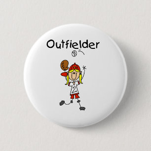 Badge Rond 5 Cm Joueur dans l'extra-champs-Fille