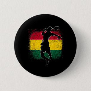 Badge Rond 5 Cm Joueur de Badminton Drapeau ghanéen Ghana