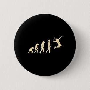 Badge Rond 5 Cm Joueur de badminton Evolution volant raquette