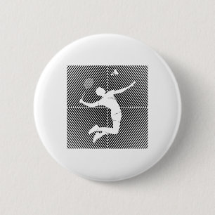 Badge Rond 5 Cm Joueur de badminton Shuttle Badminton 1