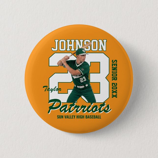 Badge Rond 5 Cm Joueur de baseball Maillot personnalisé Photo Numé (Devant)