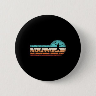 Badge Rond 5 Cm Joueur de basket-ball amusant Heartbeat Basket
