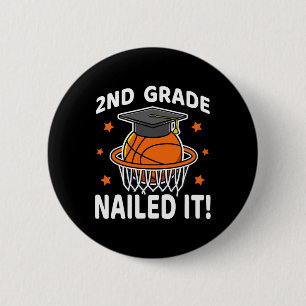Badge Rond 5 Cm Joueur de basket-ball de 2e année cloué B