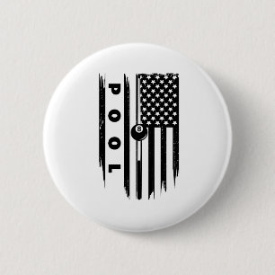 Badge Rond 5 Cm Joueur de billard américain - Bill