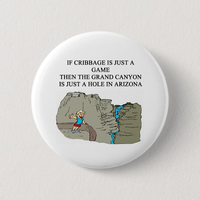 Badge Rond 5 Cm Joueur de CRIBBAGE (Devant)