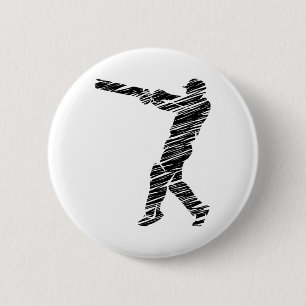 Badge Rond 5 Cm Joueur de cricket 6 