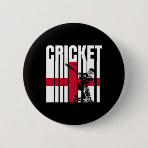 Badge Rond 5 Cm Joueur de cricket Drapeau anglais