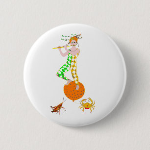 Badge Rond 5 Cm Joueur de flûte