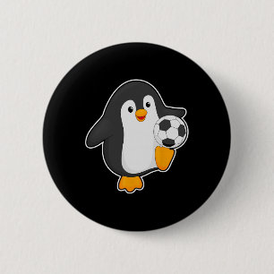 Badge Rond 5 Cm Joueur de football de pingouin Football Sports 