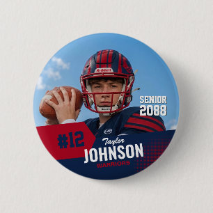 Badge Rond 5 Cm Joueur de football nuit senior personnalisé Sports