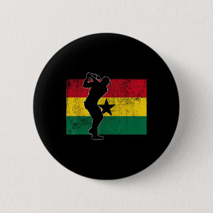 Badge Rond 5 Cm Joueur de golf golfeur Drapeau ghanéen Ghana