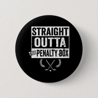Badge Rond 5 Cm Joueur De Hockey Sur Glace Juste En Dehors De La B