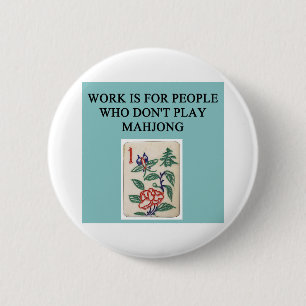 Badge Rond 5 Cm joueur de jeu de mahjong