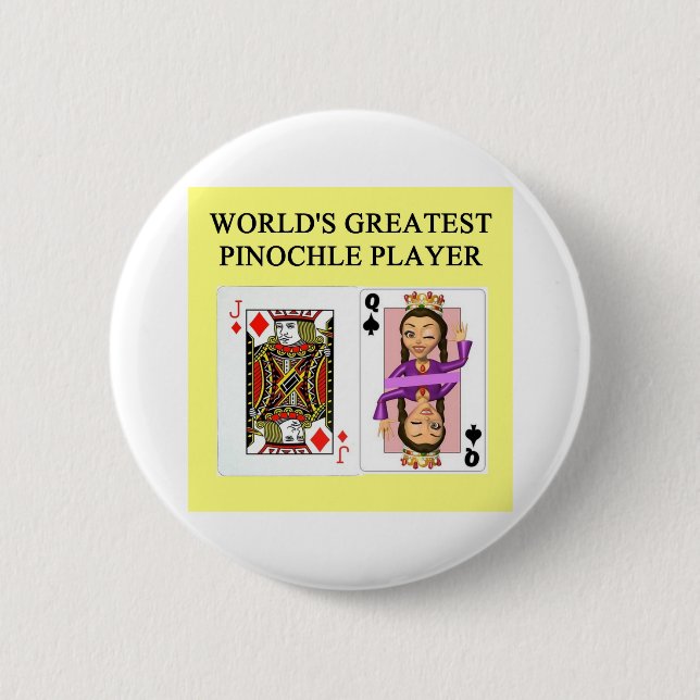 Badge Rond 5 Cm joueur de jeu de pinochle (Devant)
