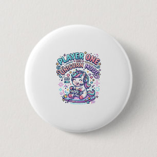 Badge Rond 5 Cm Joueur de licorne Un mode licorne Rétro Style Grap