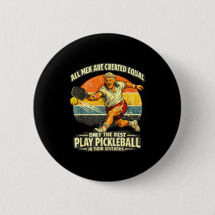 Badge Rond 5 Cm Joueur de pickleball drôle 70 ans 70ème anniversai