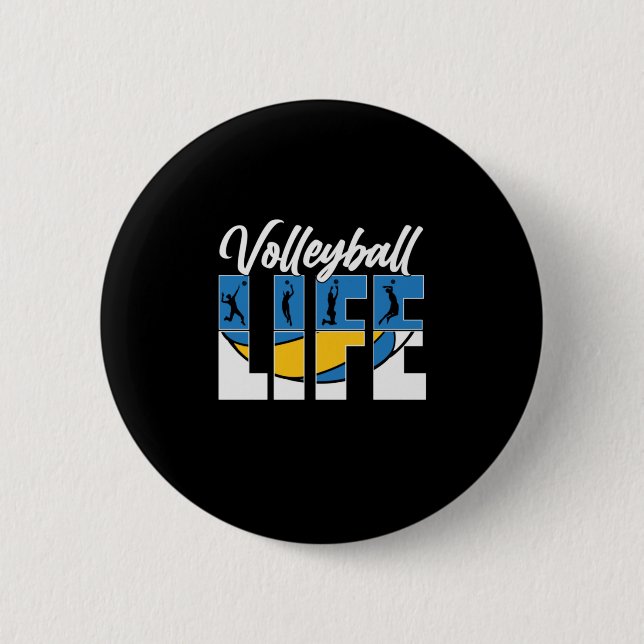 Badge Rond 5 Cm Joueur de volley-ball | Volley-ball (Devant)
