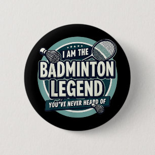 Badge Rond 5 Cm Joueur Drôle Je Suis La Légende De Badminton Dont
