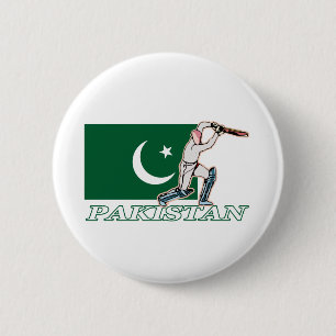 Badge Rond 5 Cm Joueur pakistanais de cricket