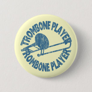 Badge Rond 5 Cm Joueur Trombone