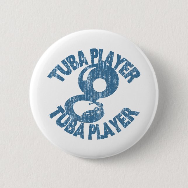 Badge Rond 5 Cm Joueur Tuba (Devant)