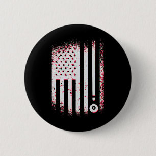 Badge Rond 5 Cm Joueurs De Billard American Flag Usa Pool Et Billa