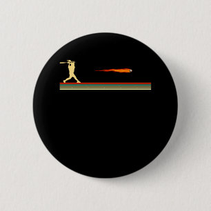 Badge Rond 5 Cm Joueuse de baseball Fille de baseball softball drô