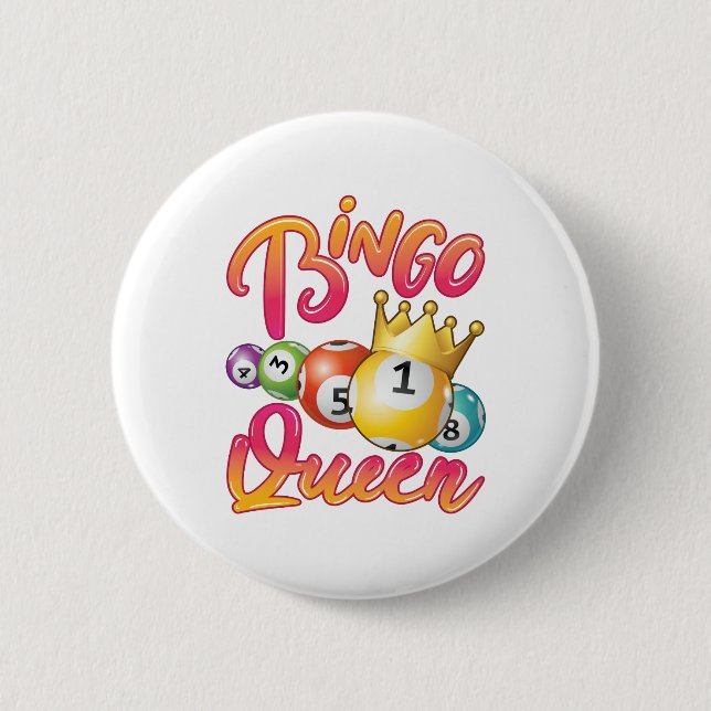 Badge Rond 5 Cm Joueuse de Bingo Queen Women (Devant)