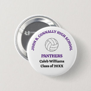 Badge Rond 5 Cm Joueuse de volley-ball personnalisée au lycée Viol