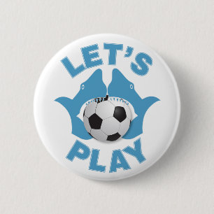 Badge Rond 5 Cm Jouons au football