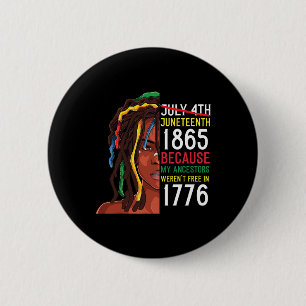Badge Rond 5 Cm Jour Ancêtres Gratuit 1776 Juillet 4 Noir Africain