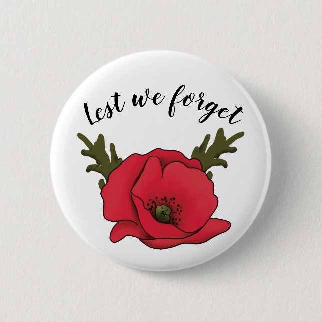 Badge Rond 5 Cm Jour commémoratif, Anciens Combattants Jour Poppy  (Devant)