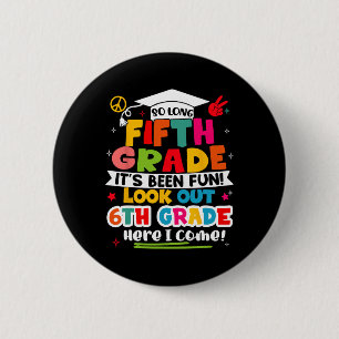 Badge Rond 5 Cm Jour De 5E Année Diplômée Garçons Filles Ki