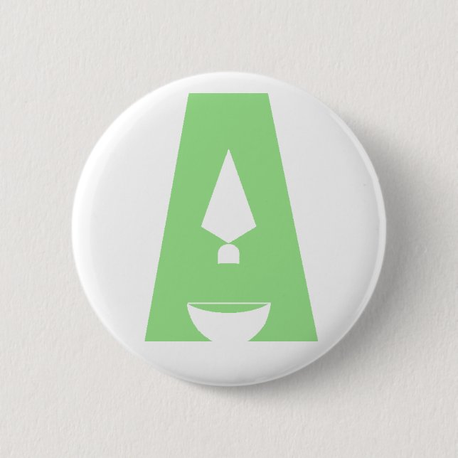 Badge Rond 5 Cm Jour de bouton de logo de l'archéologie "A" (Devant)