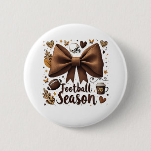 Badge Rond 5 Cm Jour de football Bow Coquette Football Saison