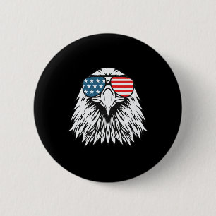 Badge Rond 5 Cm Jour de Juillet American Bald Eagle Drapeau - Fête