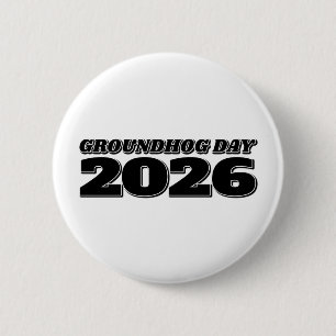 Badge Rond 5 Cm Jour de la marmotte 2026