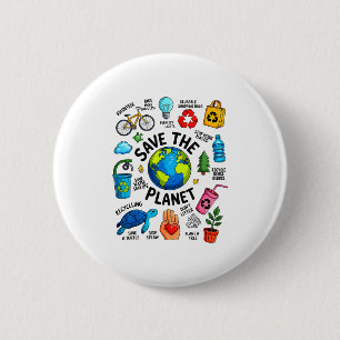 Badge Rond 5 Cm Jour de la Terre Chaque Jour Il N'y a Pas de Planè