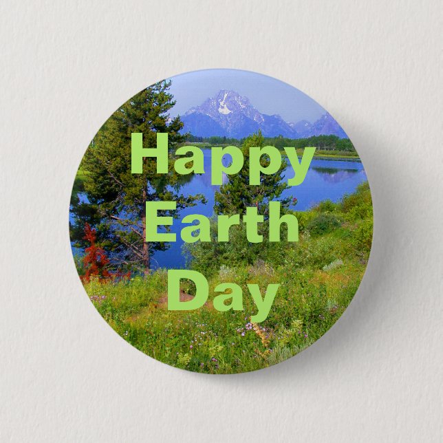 Badge Rond 5 Cm Jour de la terre heureux (Devant)