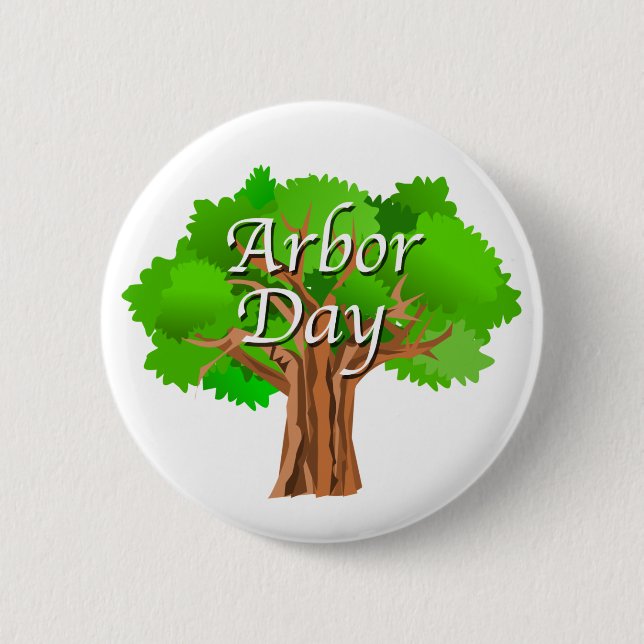 Badge Rond 5 Cm Jour de l'Arbour (Devant)