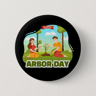 Badge Rond 5 Cm Jour de l'Arbour