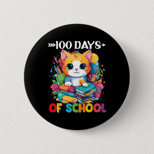 Badge Rond 5 Cm Jour De L'École Cute Chat Kitty Cadeaux 100 Jours