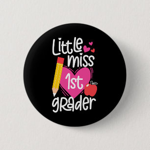 Badge Rond 5 Cm Jour De L'École Petite Miss 1ère Filles De Grande