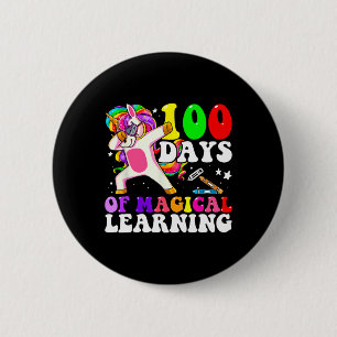 Badge Rond 5 Cm Jour De L'École Unicorne Filles 100 Jours De L'Éco