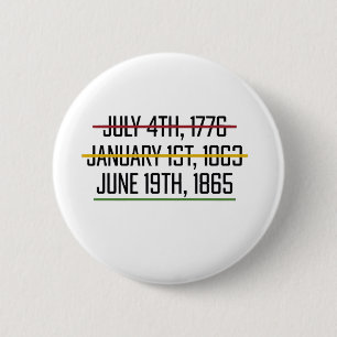 Badge Rond 5 Cm Jour de l'Indépendance 19° Histoire noire