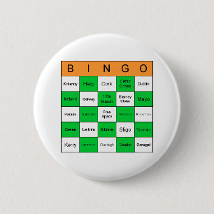 Badge Rond 5 Cm Jour de l'Saint Patrick Bingo